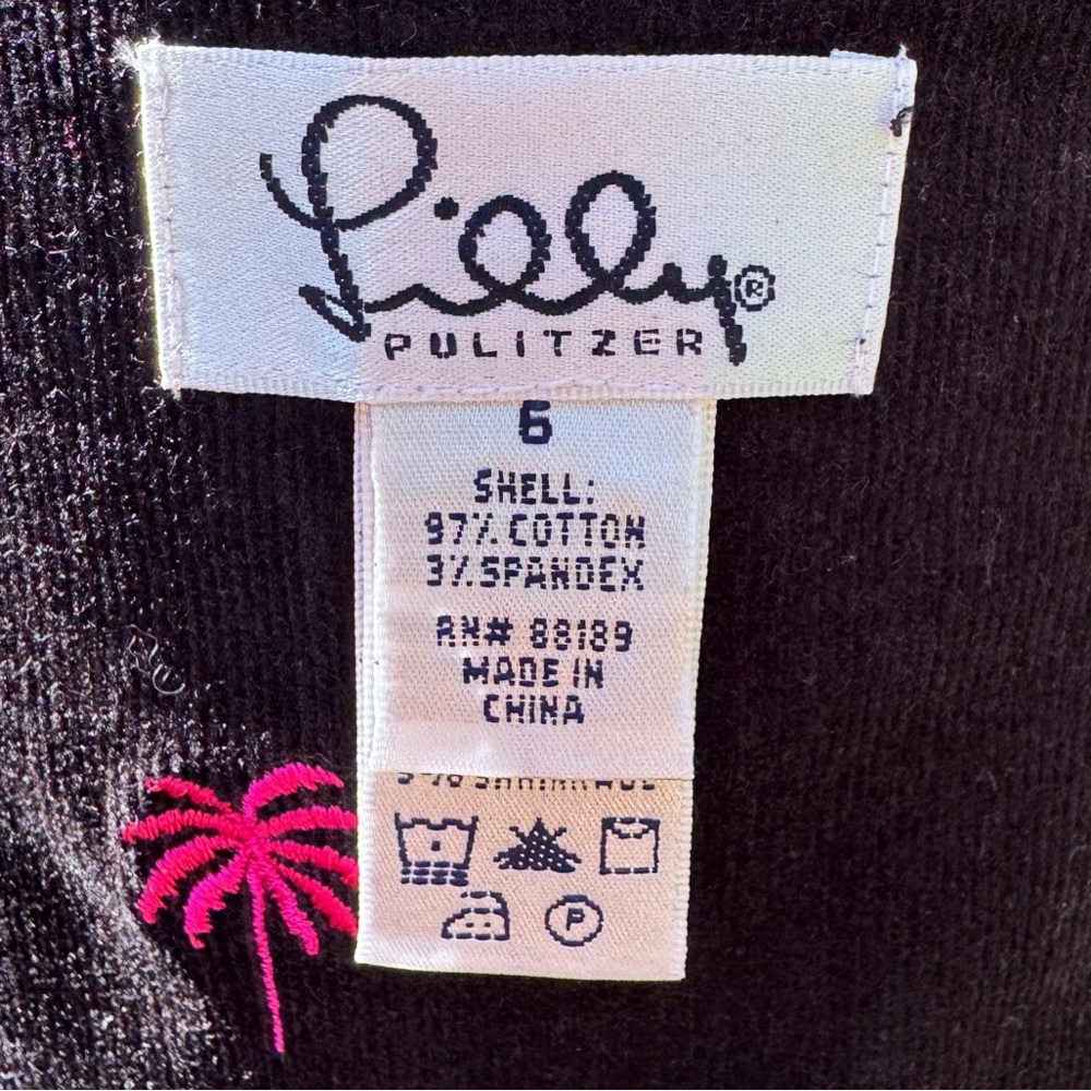 Lilly Pulitzer Skirt Size 6 Vintage Pink Reversible Dog and Palm Tree Embroidery - Picture 7 of 7